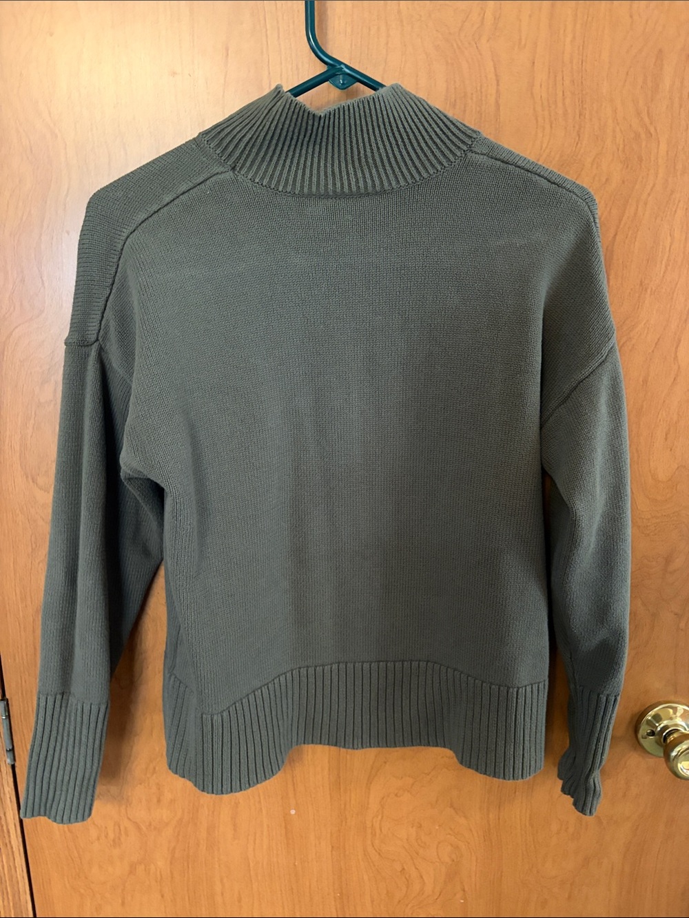GAP Olive Ribbed Mock Neck Sweater - Picture 2 of 2